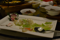 Real chinese food in a restaurant in Suzhou, China