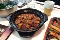 Asian food in a restaurant in Dalian, China