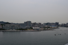 View from the bridge in direction of the city in Dalian, China