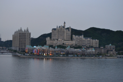 View from the bridge in direction of the city in Dalian, China