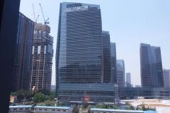 View from a hotel in a newly constructed suburb of Beijing, China