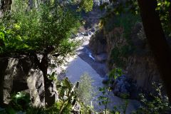 Views inside the Gole Alcantara Botanical and Geological Park, Sicily, Italy