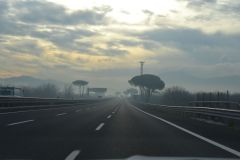 Landscape on the highway south of Rome, Italy
