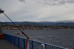 Sicily seen from the ferry, Italy