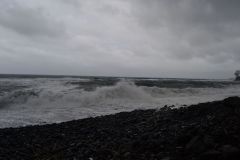 Strong waves at the Mediterranean Sea in Sicily, Italy