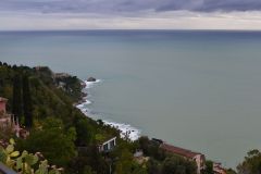 View from Taormina over Villagonia in Sicily, Italy