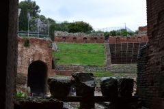 Views of the Ancient Greek Theatre in Taormina, Sicily, Italy