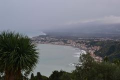View of Naxos from Taormina, Sicily, Italy