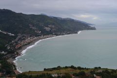 View of Letojanni from Taormina, Sicily, Italy