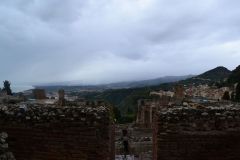 Views of the Ancient Greek Theatre in Taormina, Sicily, Italy