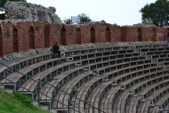 Views of the Ancient Greek Theatre in Taormina, Sicily, Italy
