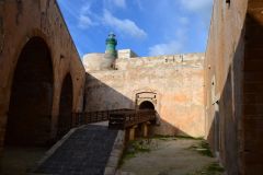 Views inside the ancient Ortygia Castle in Syracuse, Sicily, Italy
