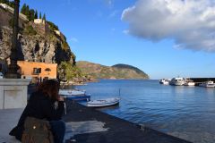 A view of Lipari Island, one of the Aeolian Islands in the Tyrrhenian Sea, Italy