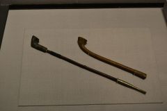 Ancient smoke pipes inside the Tokyo Museum, Tokyo, Japan