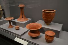 Ancient pottery inside the Tokyo Museum, Tokyo, Japan