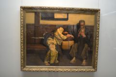 Old oil painting inside the Tokyo Museum, Tokyo, Japan