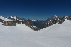 Italian Alps as seen from a Mont Blanc galcier in Italy