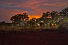 Bush fires in the night in the Karajini National Park, Western Australia