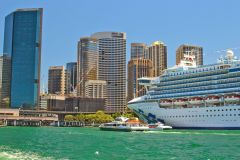 Sydney CBD and Circular Quay taken from a ferry, Sydney, Australia