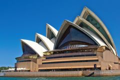 Sydney Opera House taken from a ferry in Sydney, Australia