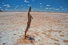View of Lake Ballard and Inside Australia art in Western Australia