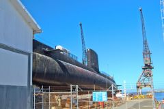 A usbmarine at the harbour of Fremantle, Western Australia