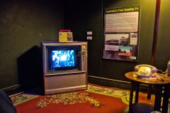 Watching TV at Carnarvon Space and Technology Museum, Carnarvon, Western Australia