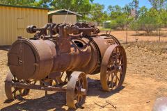 Old farming gear at the Minilya Bridge Roadhouse north of Carnarvon, Western Australia