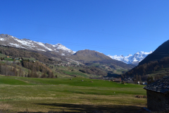 Hiking to the Lago d Arpy in the Aosta Vally in April, Italy
