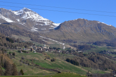 Hiking to the Lago d Arpy in the Aosta Vally in April, Italy