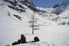 At the Lago d Arpy in the Aosta Vally in April, Italy