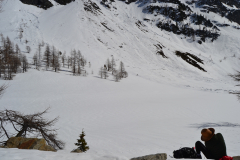 At the Lago d Arpy in the Aosta Vally in April, Italy