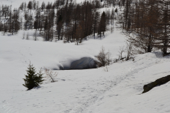 At the Lago d Arpy in the Aosta Vally in April, Italy