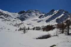 At the Lago d Arpy in the Aosta Vally in April, Italy