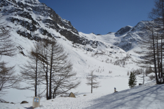 At the Lago d Arpy in the Aosta Vally in April, Italy