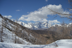 At the Lago d Arpy in the Aosta Vally in April, Italy