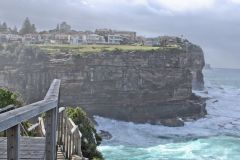 Cliffs to the Tasman Sea in Winter at South Head Sydney, Australia