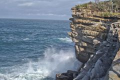Cliffs to the Tasman Sea in Winter at South Head Sydney, Australia
