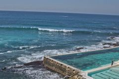 Scenery on a walk from Bondi Beach to Cape Banks in Winter in Sydney, Australia
