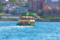 Water scenes at Sydney Cove on the ferry from Circular Quay to Manly, Sydney, Australia