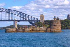 Fort Denison at Sydney Cove on the ferry from Circular Quay to Manly, Sydney, Australia
