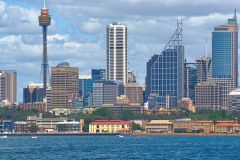 Sydney CBD taken from Sydney Cove on the ferry from Circular Quay to Manly, Sydney, Australia