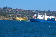 Water scenes on Sydney Cove on a ferry from Manly to Circular Quay Sydney, Australia