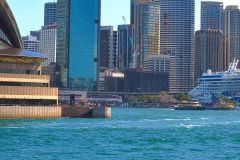 Water scenes on Sydney Cove on a ferry from Manly to Circular Quay Sydney, Australia