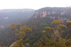 A view of the Blue Mountains at the Three Sisters, Australia