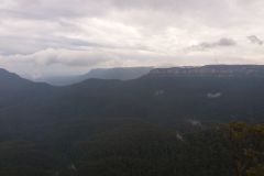 A view of the Blue Mountains at the Three Sisters, Australia