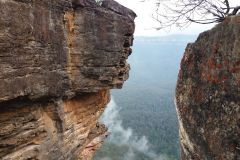 A view of the Blue Mountains at the Three Sisters, Australia
