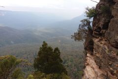 A view of the Blue Mountains at the Three Sisters, Australia