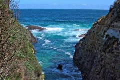 View from walking to Remarkable Cave on Tasman Peninsula Tasmania.