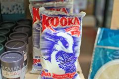 Kooka cooking salt in a shop near Nubeena on Tasman Peninsula Tasmania.